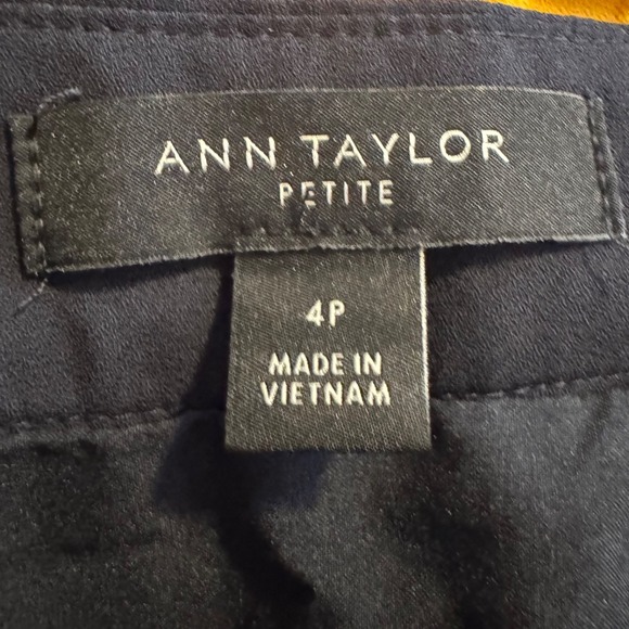 Ann Taylor Petite Colorblock Pleated Skirt 4P Navy Pink Red Yellow Lined - Picture 5 of 7